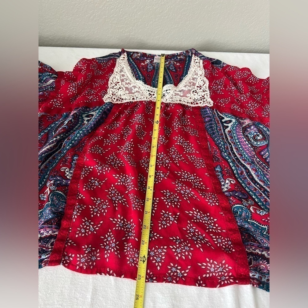 BILA WOMENS XXL PEASANT BOHO BLOUSE MULTI
COLOR SHEAR TOP - Picture 6 of 8